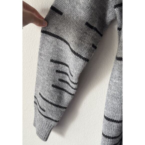 360 Sweater Size Medium Long Wool Alpaca Blend Gray Sweater Open Cardigan Boho - Picture 8 of 10